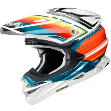 SHOEI VFX-WR Pinnacle TC-8 Motocross Helm- weiss-blau-rot