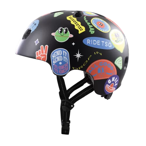 TSG Velo Helmet Meta Graphic Design - happy sticker