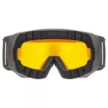 Uvex athletic FM Ski Goggles - black mat, dl/mirror green-lasergoldlite