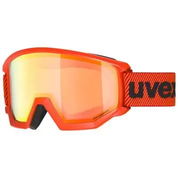 Uvex athletic FM Skibrille - fierce red mat, dl/mirror orange-orange