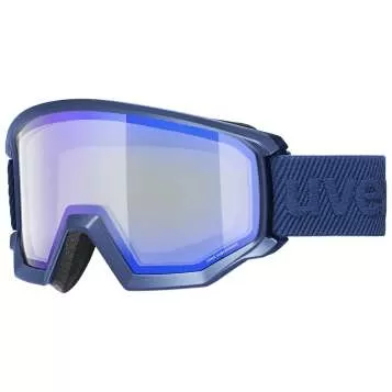 Uvex athletic FM Skibrille - navy mat, dl/mirror blue-green