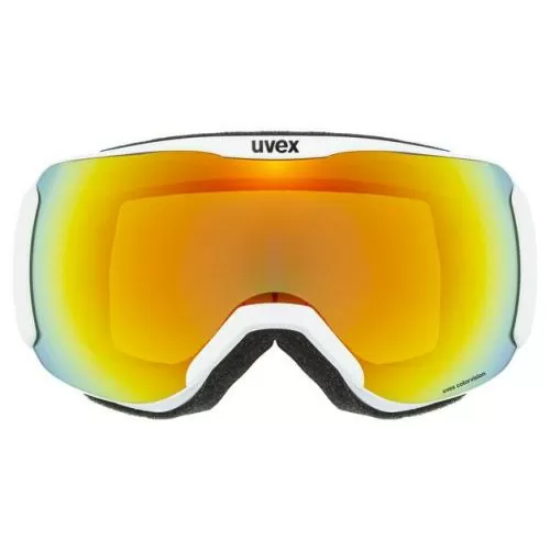 Uvex downhill 2100 CV race Ski Goggles - white mat mirror orange