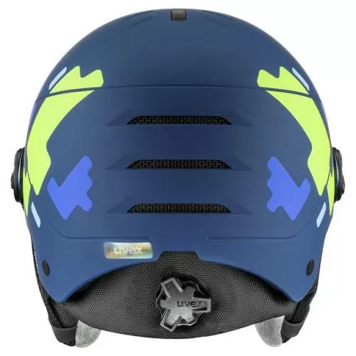 Uvex Rocket Junior Visor Skihelm - blue puzzle matt