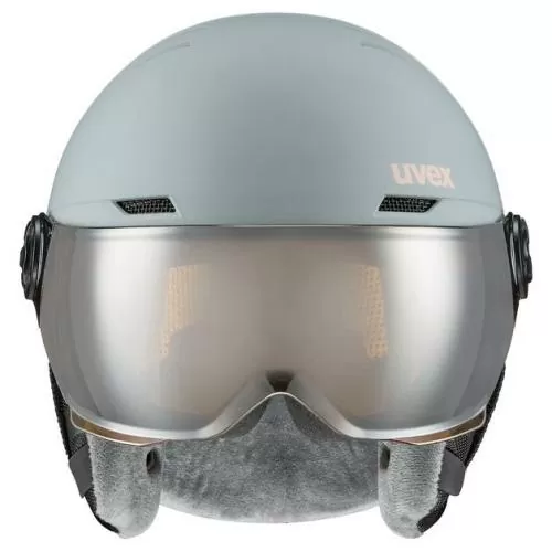 Uvex Ski Helmet Rocket Junior Visor - rhino - blush matt