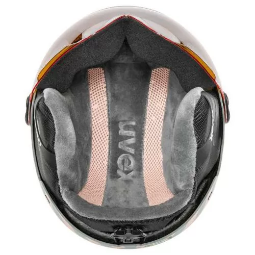 Uvex Ski Helmet Rocket Junior Visor - rhino - blush matt