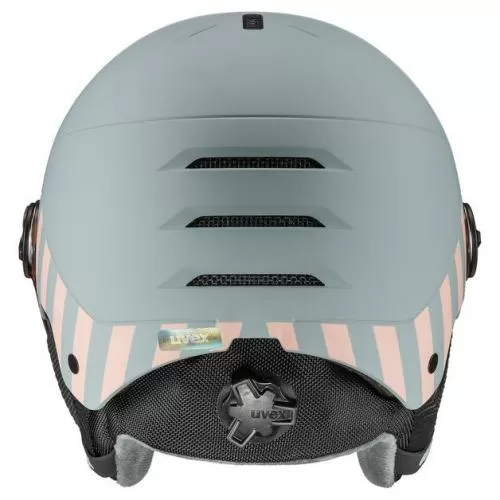 Uvex Ski Helmet Rocket Junior Visor - rhino - blush matt