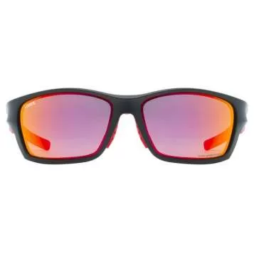 Uvex Sportstyle 232 Pola Sun Glasses - Black Mat Red Mirror Red