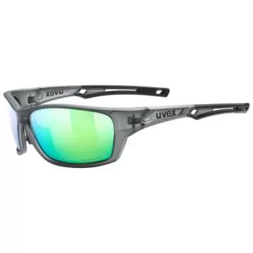 Uvex Sportstyle 232 Pola Sun Glasses - Smoke Mat Mirror Green