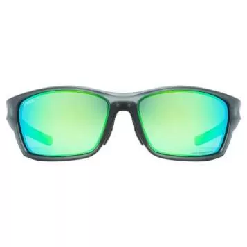Uvex Sportstyle 232 Pola Sun Glasses - Smoke Mat Mirror Green