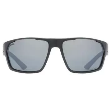 Uvex Sportstyle 233 Pola Sun Glasses - Black Mat Litemirror Silver