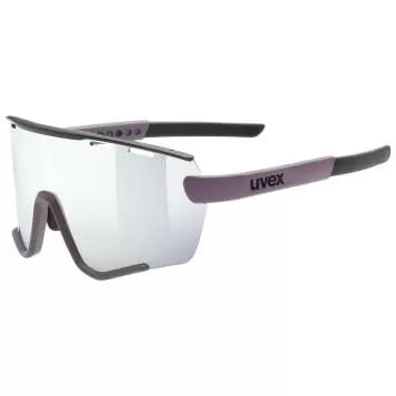 Uvex Sportstyle 236 Sport Glasses Small Set - Plum Black Mat Mirror Silver, Clear