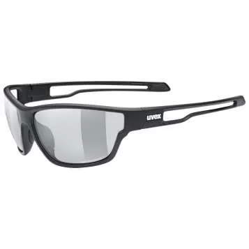 Uvex Sportstyle 806 Variomatic Sun Glasses - Black Mat Mirror Smoke