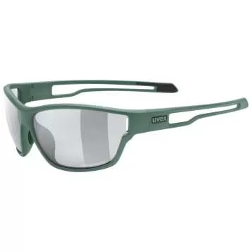 Uvex Sportstyle 806 Variomatic Sun Glasses - Moss Mat Mirror Smoke