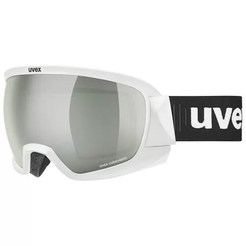 Uvex content CV race Ski Goggles - white mat mirror silver