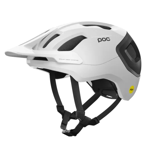 POC Axion Race MIPS Bike Helmet - Hydrogen White/Uranium Black Metallic/Matt