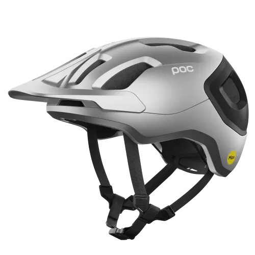 POC Axion Race MIPS Bike Helmet - Uranium Black Matt-Argentite Silver Matt
