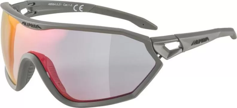 Alpina S-Way QV Eyewear - moon-grey matt, rainbow mirror