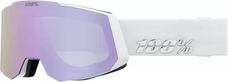 100% Snowcraft Hiper Goggle White/Lavender - Mirror Lavender Lens