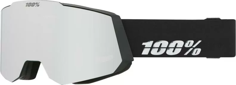 100% Snowcraft Hiper Goggle Black/Silver - Mirror Silver Lens