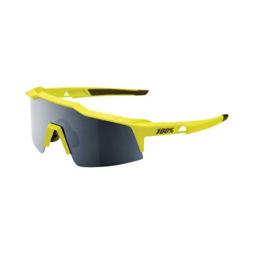 Image of 100% Sportbrille Speedcraft Short - Soft Tact Banana - Mirror Black & Clear Linse