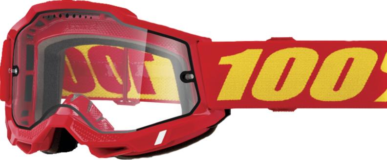 100% Accuri 2 Enduro MTB Goggle Red - Clear Lens