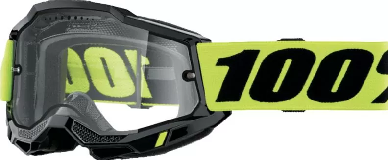 100% Accuri 2 Enduro MTB Goggle Neon Yellow - Clear Lens