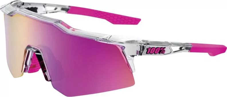 100% Brille Speedcraft XS -Polished Translucent Grey -Purple Mult