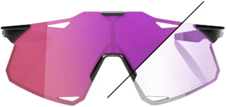 100% HYPERCRAFT - Gloss Black - Photochromic Purple Mirror