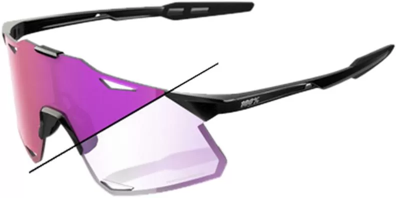100% HYPERCRAFT - Gloss Black - Photochromic Purple Mirror