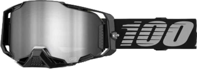 100% Armega Goggle Black - Mirror Silver Lens