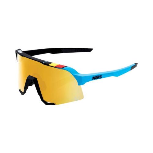Image of 100% S3 Brille BWR black gloss-blue - Soft Gold Mirror