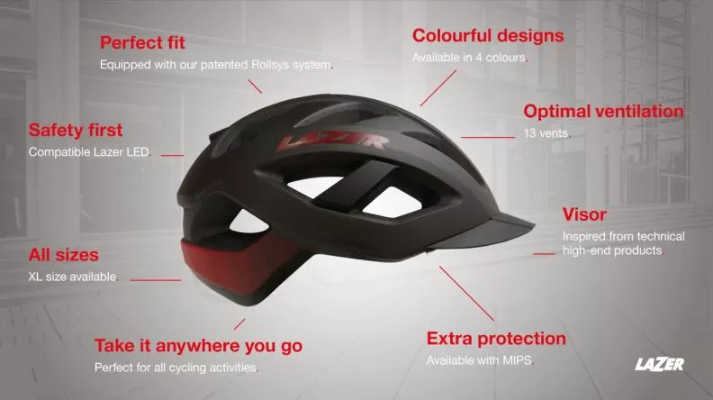 Lazer Bike Helmet Cameleon Mips Sport - Matte Black, Red