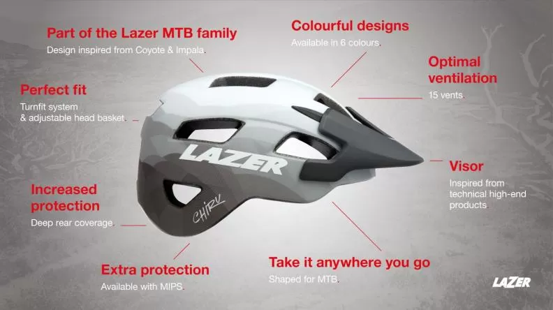 Lazer Bike Helmet Chiru Mips - Matte Black, Grey