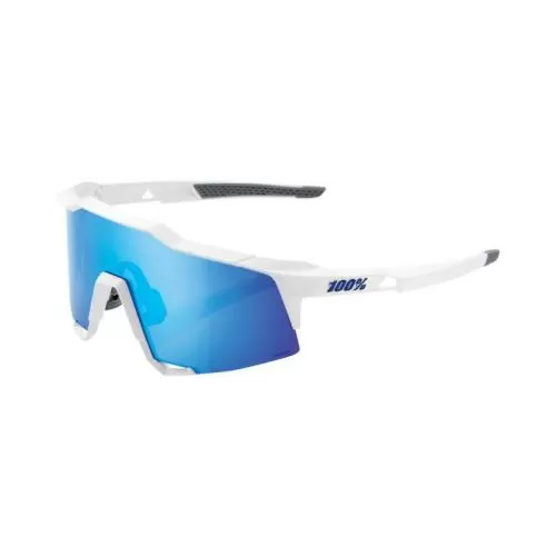 Speedcraft Tall Matte White HiPER Blue Multilayer Mirror Lens