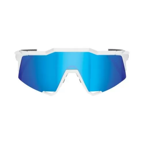 Speedcraft Tall Matte White HiPER Blue Multilayer Mirror Lens