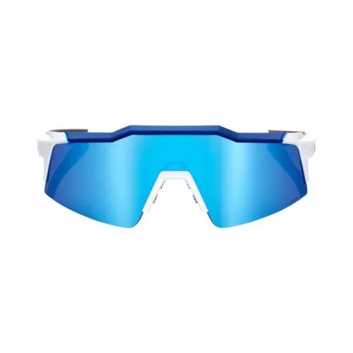 Speedcraft SL Matte White/Metallic Blue HiPER Blue Multilayer Mirror Lens