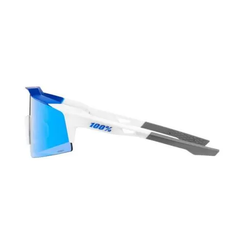 Speedcraft SL Matte White/Metallic Blue HiPER Blue Multilayer Mirror Lens