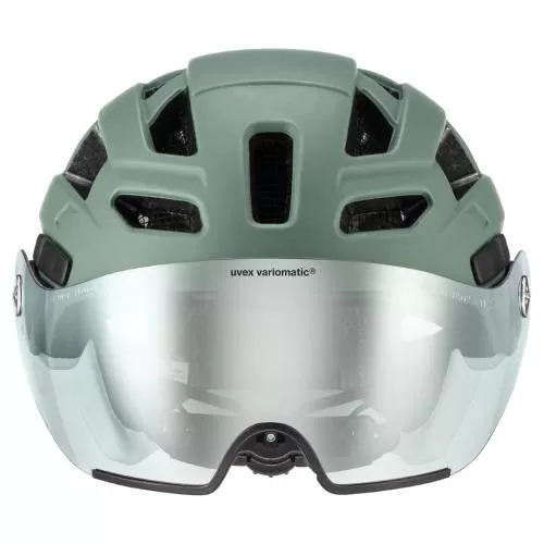 Uvex Finale Visor Velo Helmet - Moss Green-Cloud Mat