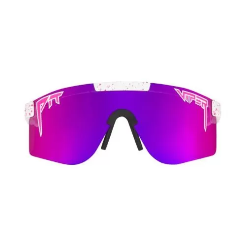 Pit Viper The LA Brights Sun Glasses - White Black Polarized Double Wide Violet