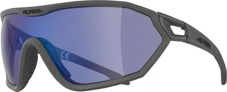 Alpina S-WAY V Eyewear - moon-grey matt, blue mirror