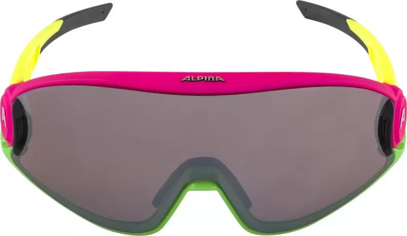 Alpina 5W1NG Q Sonnenbrillen - pink-green-yellow, silver mirror