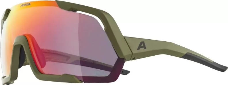 Alpina ROCKET QV Sonnenbrille - Olive Matt, Rainbow Mirror