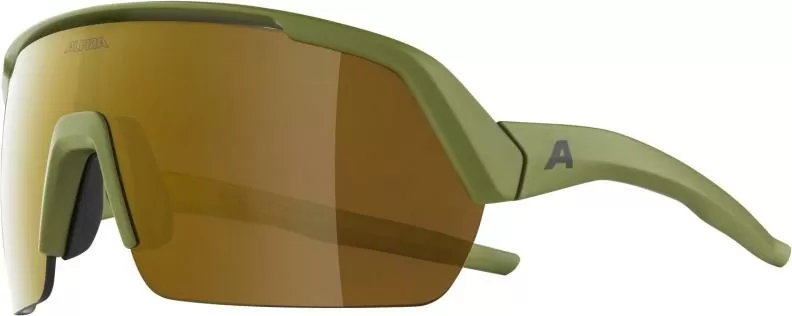 Alpina Turbo HR Sonnenbrille - Olive Matt, Yellow Mirror