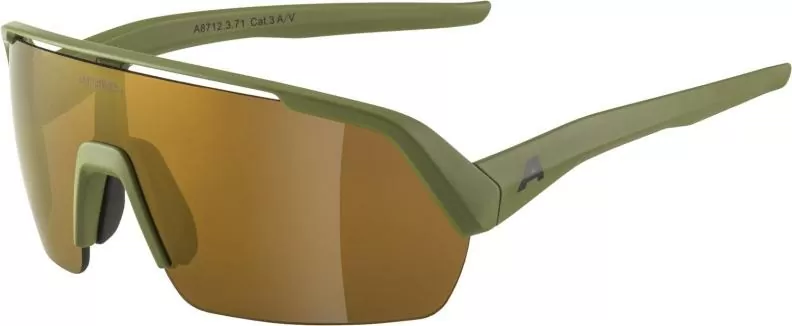 Alpina Turbo HR Sonnenbrille - Olive Matt, Yellow Mirror