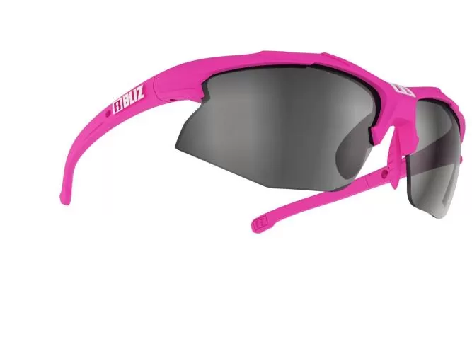 Bliz Hybrid Small Face Sports Eyewear - Matt Neon Pink - Smoke w Silver Mirror - Cat 3 + Pink+Clear