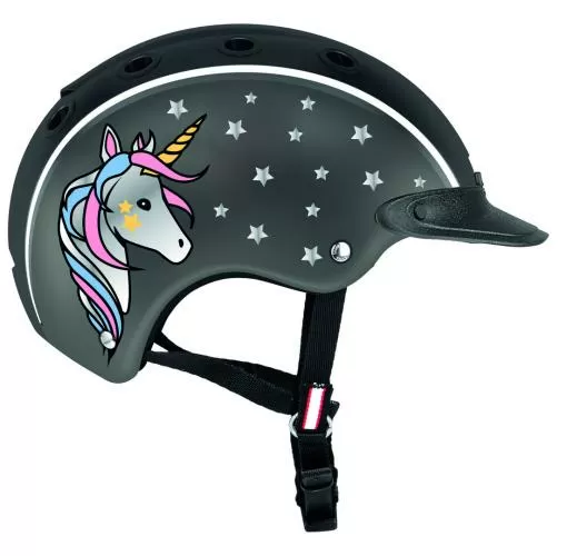 Casco Nori Einhorn Reithelm - Schwarz-Graue Reithelm - Schwarz