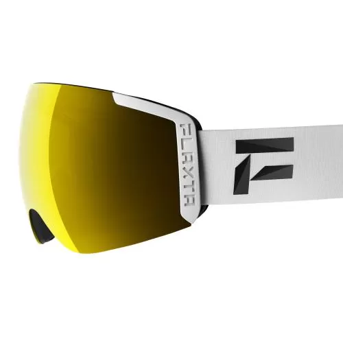 Flaxta Ski Goggle Episode - White, Gold Mirror