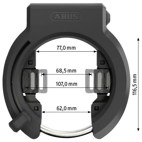 Abus Rahmenschloss Granit XPlus 6950M NR without holder - black