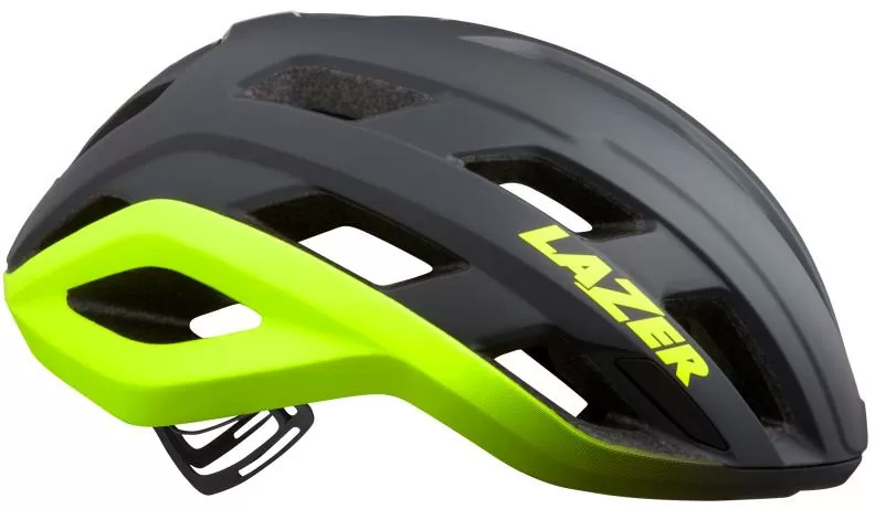 LAZER Unisex Road Strada KinetiCore Helmet - mat dark grey flash yellow