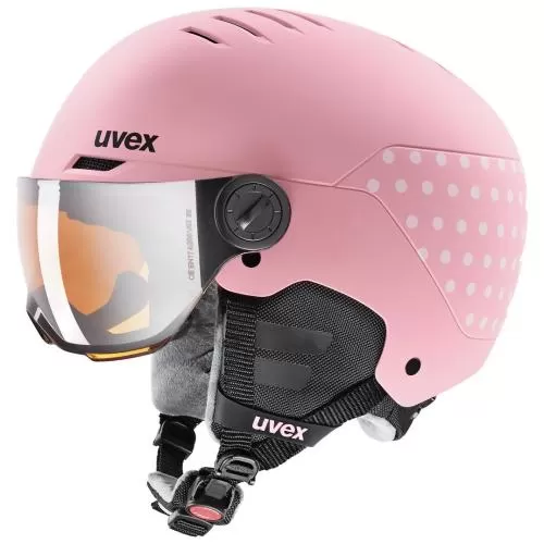 Uvex Ski Helmet Rocket Junior Visor - Pink Confetti Matt